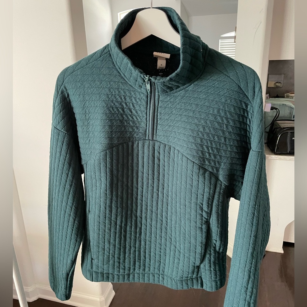 A New Day pullover quarter zip | quilted | outerwear | green | small